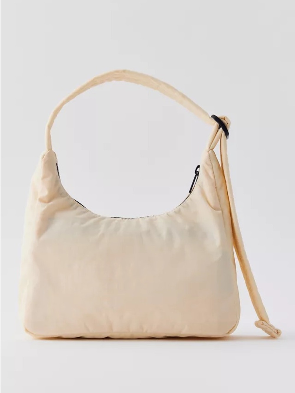 BAGGU Mini shoulder bag nylon ivory cream balck zipper adjustable